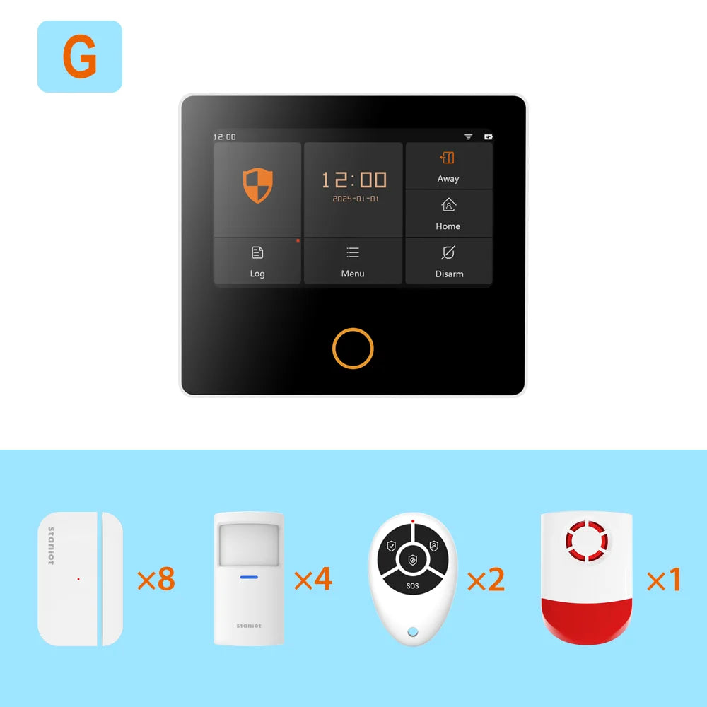 Sistema de alarma H502 para hogar inteligente Tuya - Kit de seguridad inalámbrico Wi-Fi antirrobo con sirena integrada, compatible con Alexa y control por aplicación (APP)
