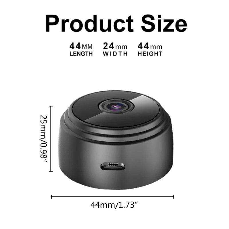 Minicámara de seguridad Wi-Fi 1080P con imán y batería - Cámara de videovigilancia inteligente para el hogar