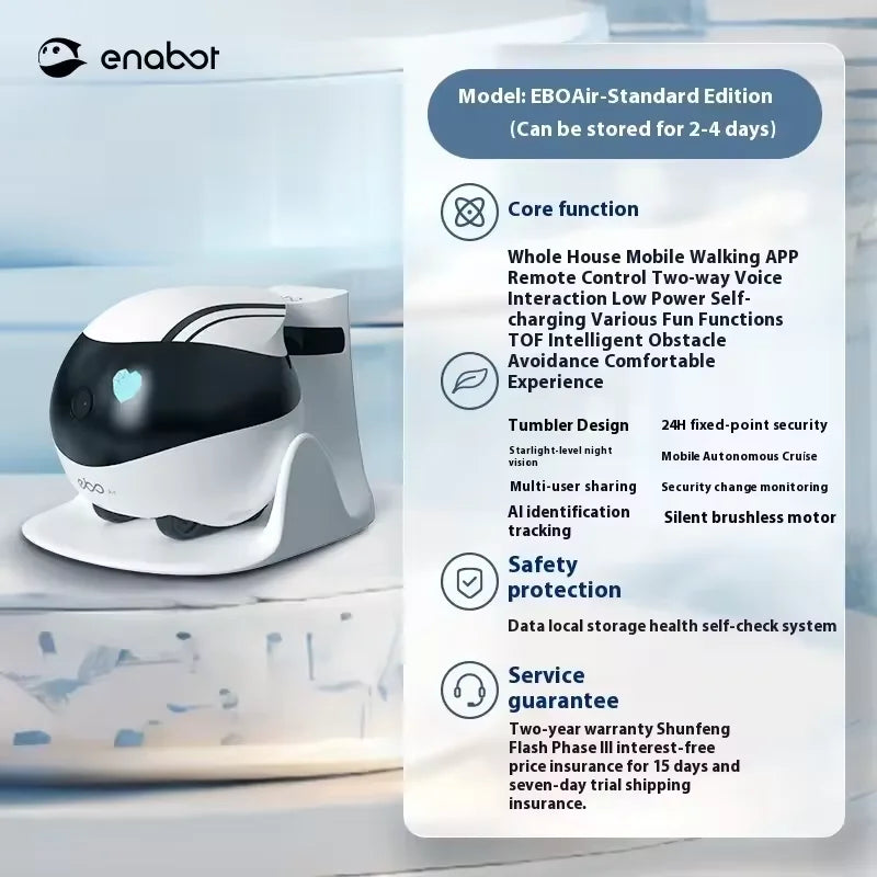 Robot de compañía y cámara de vigilancia inalámbrica Enabot EBO Air / EBO SE - Control en tiempo real para el hogar y mascotas