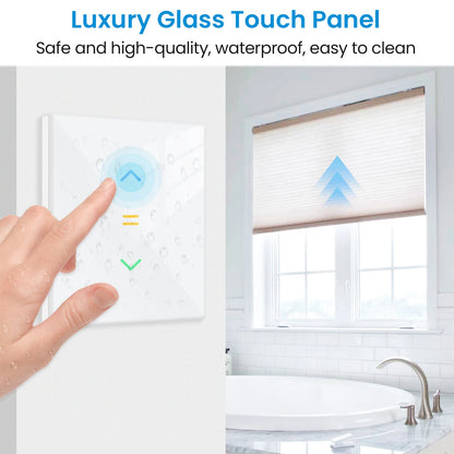 QCSMART Interruptor de Persianas Enrollables con Retroiluminación, Control por Porcentaje Tuya Smart Life, Compatible con Google Assistant y Alexa