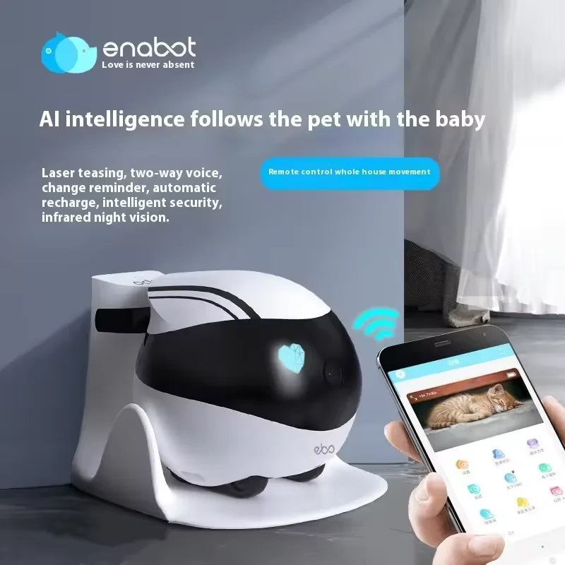 Robot de compañía y cámara de vigilancia inalámbrica Enabot EBO Air / EBO SE - Control en tiempo real para el hogar y mascotas