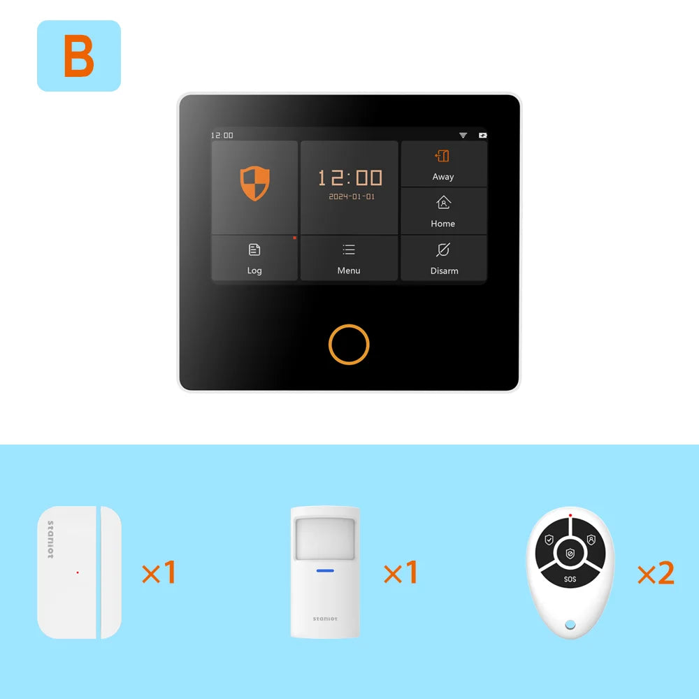 Sistema de alarma H502 para hogar inteligente Tuya - Kit de seguridad inalámbrico Wi-Fi antirrobo con sirena integrada, compatible con Alexa y control por aplicación (APP)