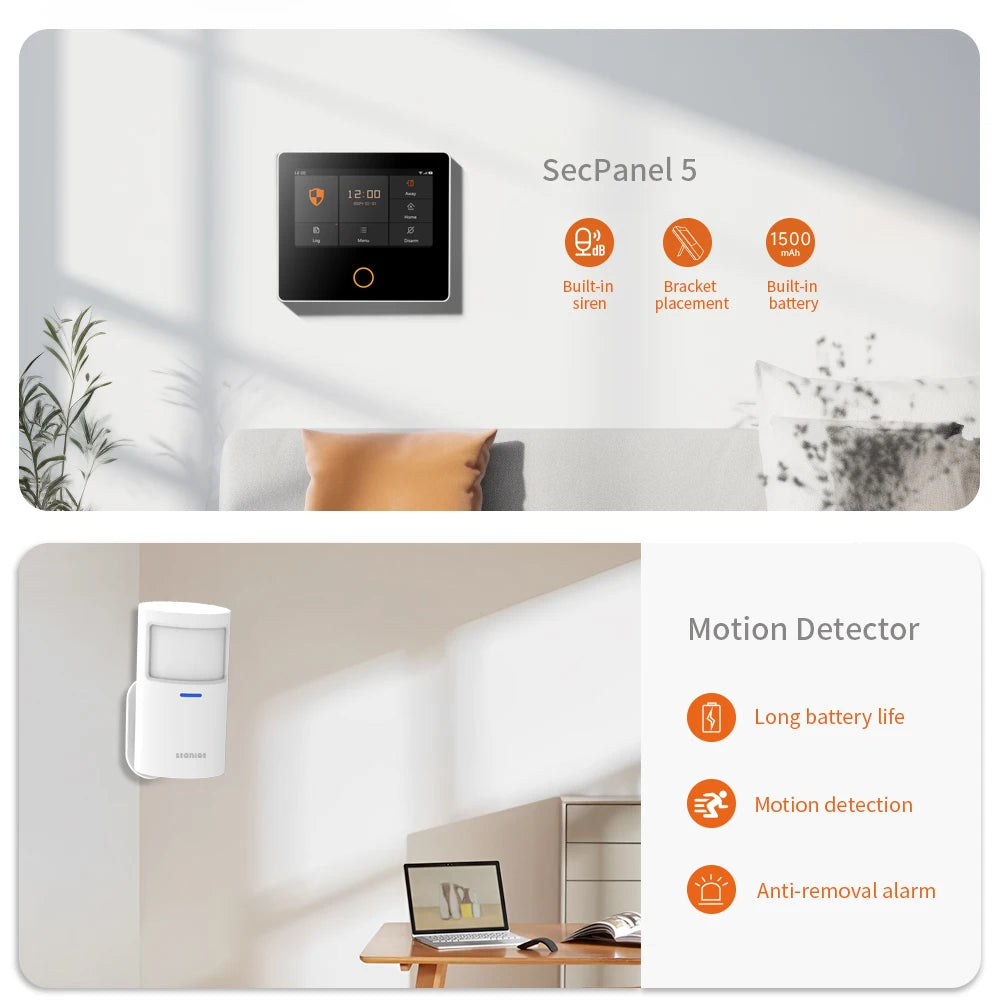Sistema de alarma H502 para hogar inteligente Tuya - Kit de seguridad inalámbrico Wi-Fi antirrobo con sirena integrada, compatible con Alexa y control por aplicación (APP)