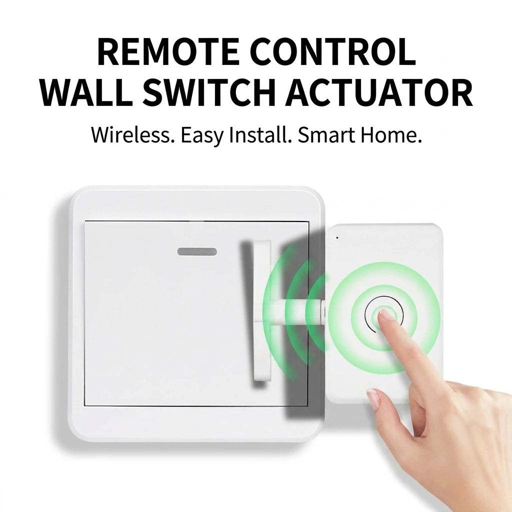 Pulsador de botones automático inalámbrico - Interruptor de control remoto para luces y aparatos (ON/OFF para perezosos, sin necesidad de cableado)