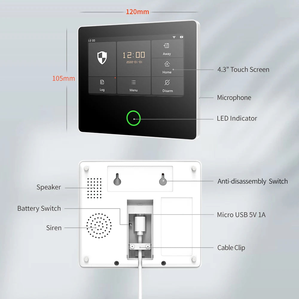 Sistema de alarma H502 para hogar inteligente Tuya - Kit de seguridad inalámbrico Wi-Fi antirrobo con sirena integrada, compatible con Alexa y control por aplicación (APP)