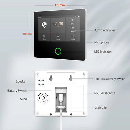 Sistema de alarma H502 para hogar inteligente Tuya - Kit de seguridad inalámbrico Wi-Fi antirrobo con sirena integrada, compatible con Alexa y control por aplicación (APP)