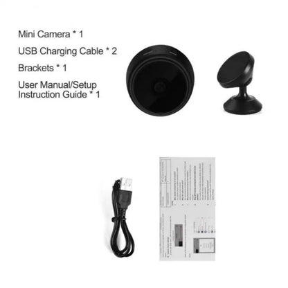 Minicámara de seguridad Wi-Fi 1080P con imán y batería - Cámara de videovigilancia inteligente para el hogar