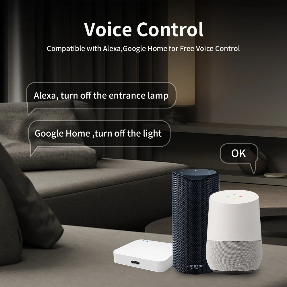 Interruptor de luz inteligente táctil de pared Tuya (Estándar EE. UU. Wi-Fi o Zigbee, 1/2/3/4 pulsadores) - Con sensor LED, para domótica, compatible con Alexa y Google Home